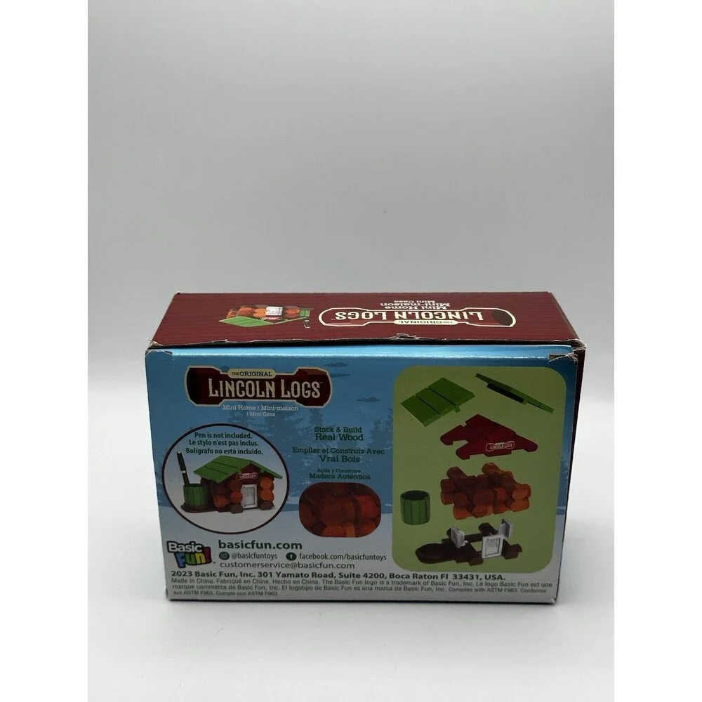 Lincoln Logs Mini Classics Mini Home Building Set 00779 - 25 Pieces INCOMPLETE